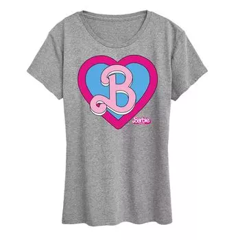 Детская футболка Barbie The Movie Heart Crest с короткими рукавами и рисунком Licensed Character, серый