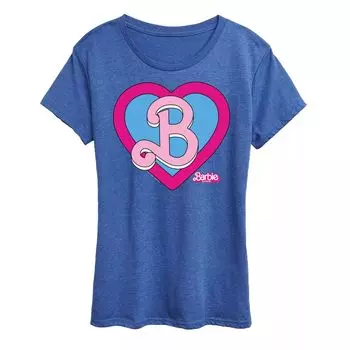 Детская футболка Barbie The Movie Heart Crest с короткими рукавами и рисунком Licensed Character, синий