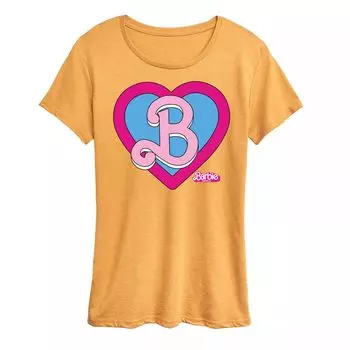 Детская футболка Barbie The Movie Heart Crest с короткими рукавами и рисунком Licensed Character, желтый