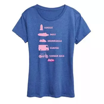Детская футболка Barbie The Movie Vehicles с короткими рукавами и рисунком Licensed Character, синий