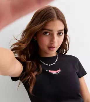 Детская футболка Black Chilli для девочек New Look, черный