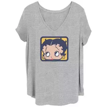 Детская футболка больших размеров Betty Boop Head Icon с v-образным вырезом и графическим рисунком Licensed Character