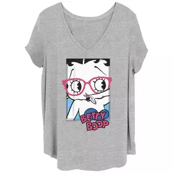 Детская футболка больших размеров Betty Boop с забавным рисунком и V-образным вырезом Licensed Character