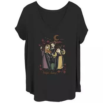 Детская футболка больших размеров Disney Hocus Pocus 2 Sanderson Sisters с рисунком Witchful Thinking Licensed Character, черный