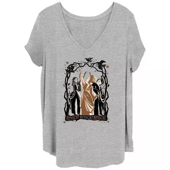 Детская футболка больших размеров Disney's Hocus Pocus 2 Sanderson Sisters Amuck с рисунком Licensed Character, цвет Heather Grey