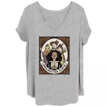 Детская футболка больших размеров Disney's Hocus Pocus 2 Sanderson Sisters Becca Reclaim the Flame Tarot с рисунком Licensed Character