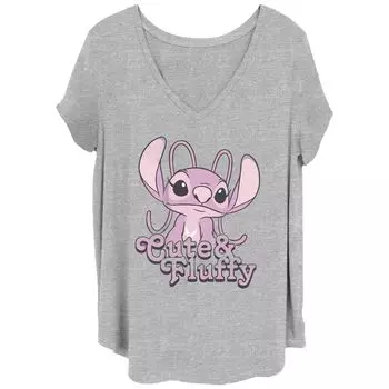 Детская футболка больших размеров Disney's Lilo & Stitch с милым и пушистым рисунком ангела ко Дню святого Валентина Licensed Character