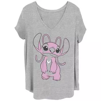 Детская футболка больших размеров Disney's Lilo & Stitch с рисунком ангела ко Дню святого Валентина Licensed Character
