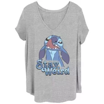 Детская футболка больших размеров Disney's Lilo & Stitch с рисунком «Stay Weird Alien» Licensed Character