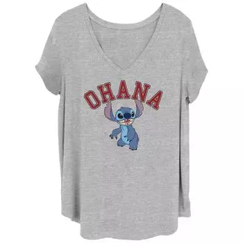 Детская футболка больших размеров Happy Stitch Ohana Disney's Lilo & Stitch с рисунком Disney