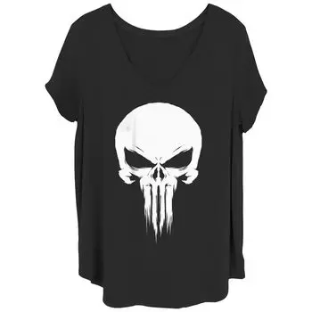 Детская футболка больших размеров Marvel: The Punisher с нарисованным логотипом на груди Licensed Character