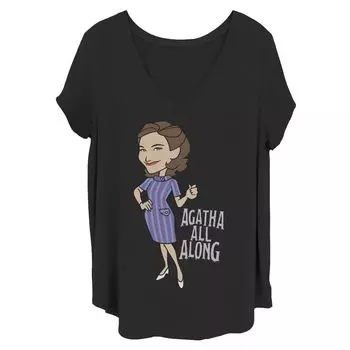 Детская футболка больших размеров Marvel WandaVision «Agatha All Along» Licensed Character, черный