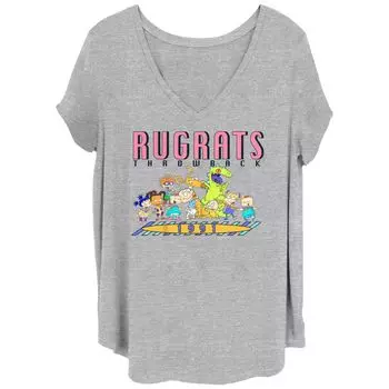 Детская футболка больших размеров Nickelodeon Rugrats Throwback 1991 с рисунком спереди и сзади Nickelodeon