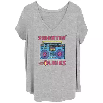 Детская футболка больших размеров Richard Simmons Sweatin' To The Oldies '80s Boombox с V-образным вырезом и графикой Licensed Character