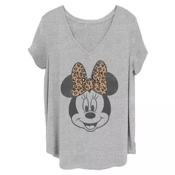 Детская футболка больших размеров с леопардовым принтом и бантом Disney's Minnie Mouse Disney