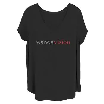 Детская футболка больших размеров с логотипом Marvel Modern WandaVision Licensed Character, черный