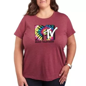 Детская футболка больших размеров с логотипом MTV Tie Dye Licensed Character, темно-красный