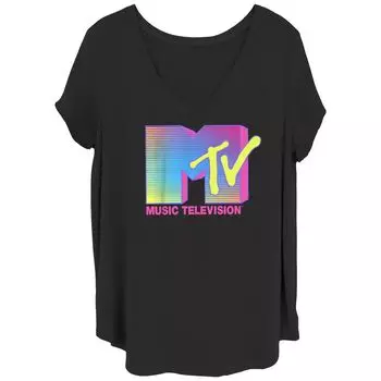 Детская футболка больших размеров с неоновым светящимся логотипом MTV Licensed Character