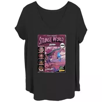 Детская футболка больших размеров с обложкой комиксов Disney's Strange World и графическим рисунком Licensed Character