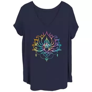 Детская футболка больших размеров с принтом тай-дай Lotus Bloom Unbranded, синий
