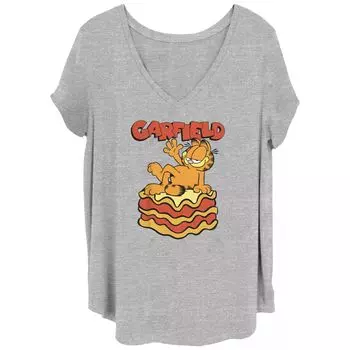 Детская футболка больших размеров с рисунком Garfield Lasagna Slice Licensed Character
