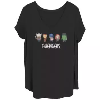 Детская футболка больших размеров с рисунком Marvel Avengers Doodle Group Shot Licensed Character