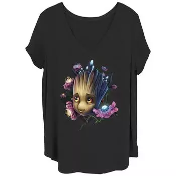Детская футболка больших размеров с рисунком Marvel: Guardians Of The Galaxy Groot Flowers Licensed Character