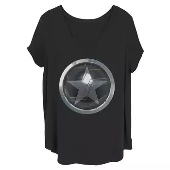 Детская футболка больших размеров с рисунком «Сокол и Зимний солдат» Bucky Shield Licensed Character, черный