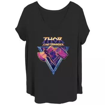 Детская футболка больших размеров с треугольным рисунком Marvel Thor Love and Thunder Mjolnir Stormbreaker Licensed Character