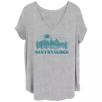 Детская футболка больших размеров San Francisco Bridge Skyline с V-образным вырезом Licensed Character