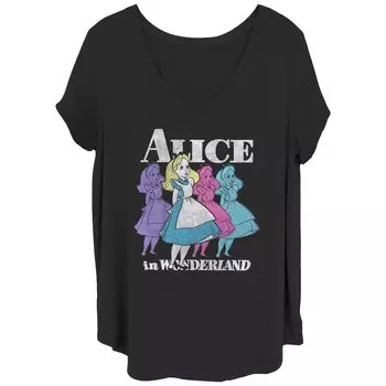 Детская футболка больших размеров Trippy Alice с V-образным вырезом Disney's Alice In Wonderland Licensed Character