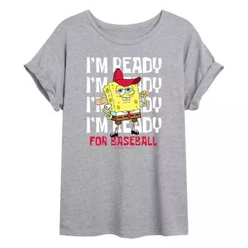 Детская футболка большого размера Nickelodeon SpongeBob SquarePants «Я готов к бейсболу» Licensed Character