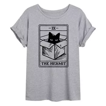 Детская футболка большого размера с изображением карты Таро The Hermit Cat Tarot Licensed Character