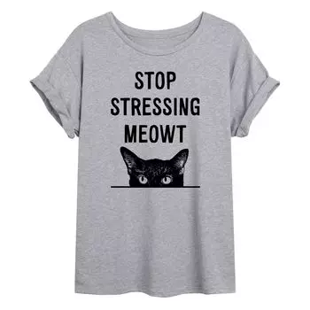 Детская футболка большого размера с изображением кота "Stressing Meowt" Licensed Character