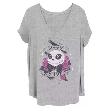 Детская футболка большого размера с милым рисунком кандзи «Кошмар перед Рождеством» Disney's Jack Skellington Junior Disney