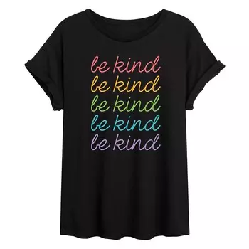 Детская футболка большого размера с радужным рисунком «Be Kind» Licensed Character, черный