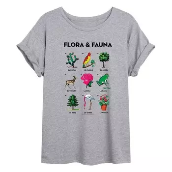 Детская футболка большого размера с рисунком Loteria Flora & Fauna Licensed Character, серый