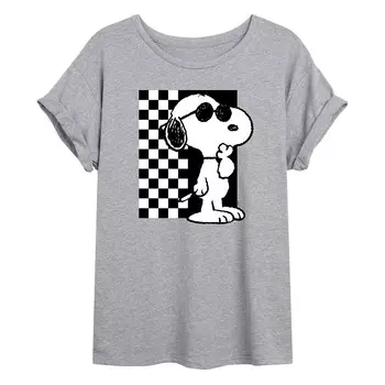 Детская футболка большого размера с рисунком Peanuts Cool Snoopy Licensed Character, серый