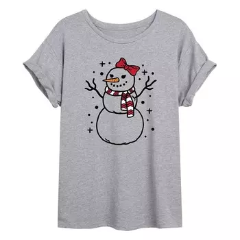 Детская футболка большого размера с рисунком Snow Woman Licensed Character, серый