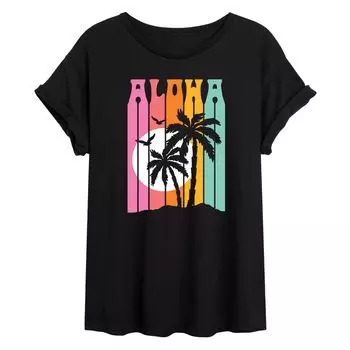 Детская футболка большого размера с рисунком Aloha Palm Trees Licensed Character
