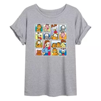 Детская футболка большого размера с рисунком Garfield & Friends Grid Licensed Character