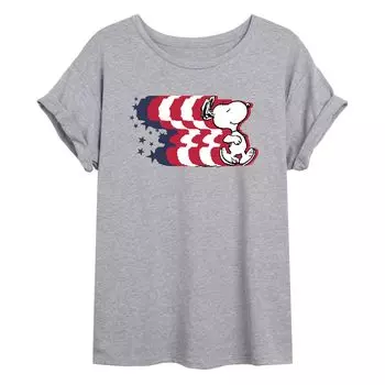 Детская футболка большого размера с рисунком Peanuts Americana Licensed Character