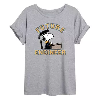 Детская футболка большого размера с рисунком Peanuts Engineer Licensed Character