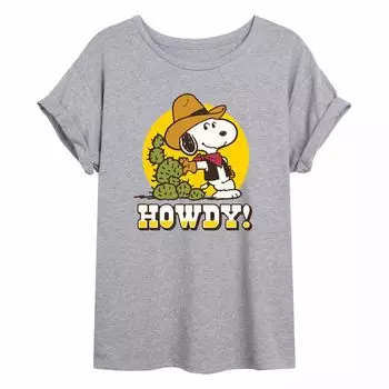 Детская футболка большого размера с рисунком Peanuts Howdy Western Licensed Character