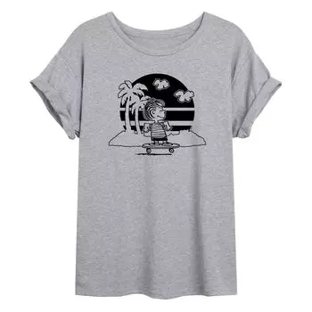 Детская футболка большого размера с рисунком Peanuts Linus Skate Licensed Character