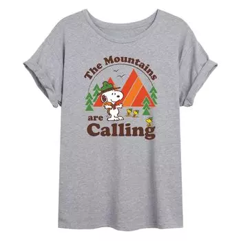 Детская футболка большого размера с рисунком Peanuts Mountains Licensed Character