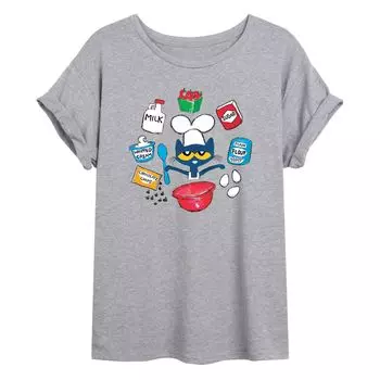 Детская футболка большого размера с рисунком Pete The Cat Baking Licensed Character