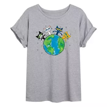 Детская футболка большого размера с рисунком Pete The Cat Earth Licensed Character