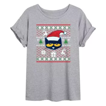 Детская футболка большого размера с рисунком Pete The Cat Ugly Christmas Licensed Character