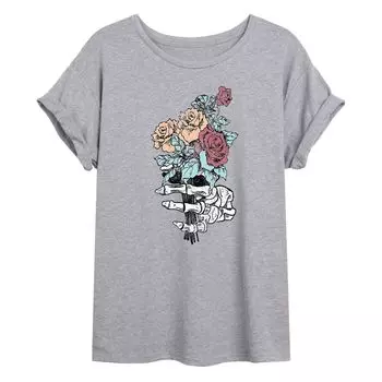 Детская футболка большого размера с рисунком Skeleton Hand & Rose Licensed Character